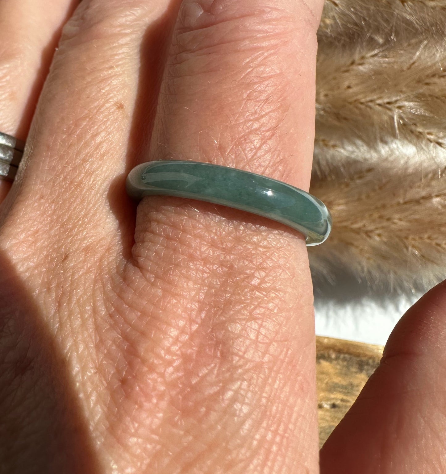 Narrow Guatemalan Jadeite Band Rings