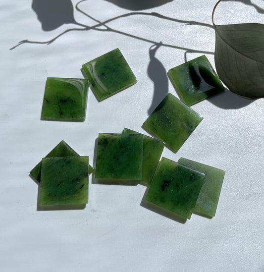 Canadian Jade Square Cabochon, 24.5 x 24.5mm(sold individually)