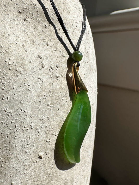 Canadian Nephrite Jade Pendant, 40mm