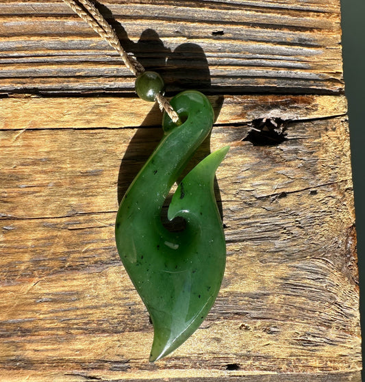 Jade Pendant, Fish Hook 2680