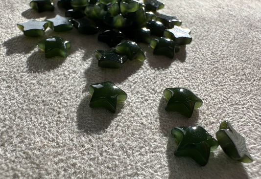 Dark Green Jade Star Cabochon - 7.5mm