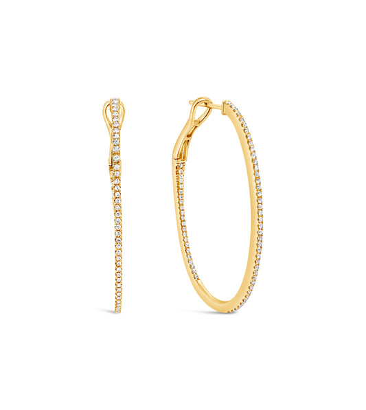 Diamond Oval Hoop Earring