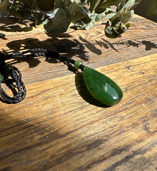 Jade Teardrop Pendant, 17x32mm