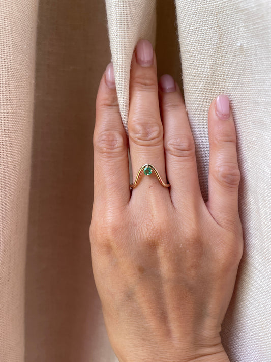 14K Emerald Ring Guard