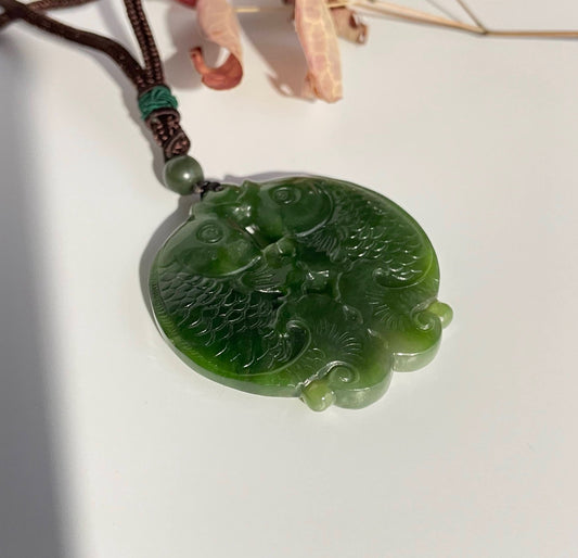 Double Koi Fish Pendant, 50mm