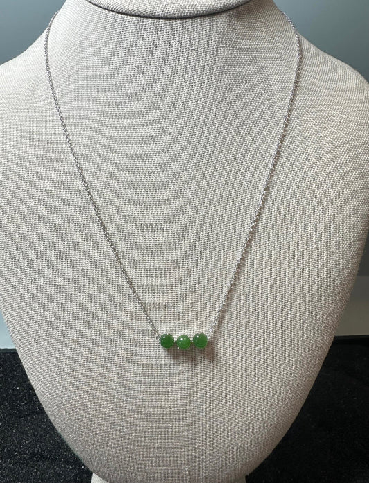 Canadian Jade and Silver 3 Piece Necklace