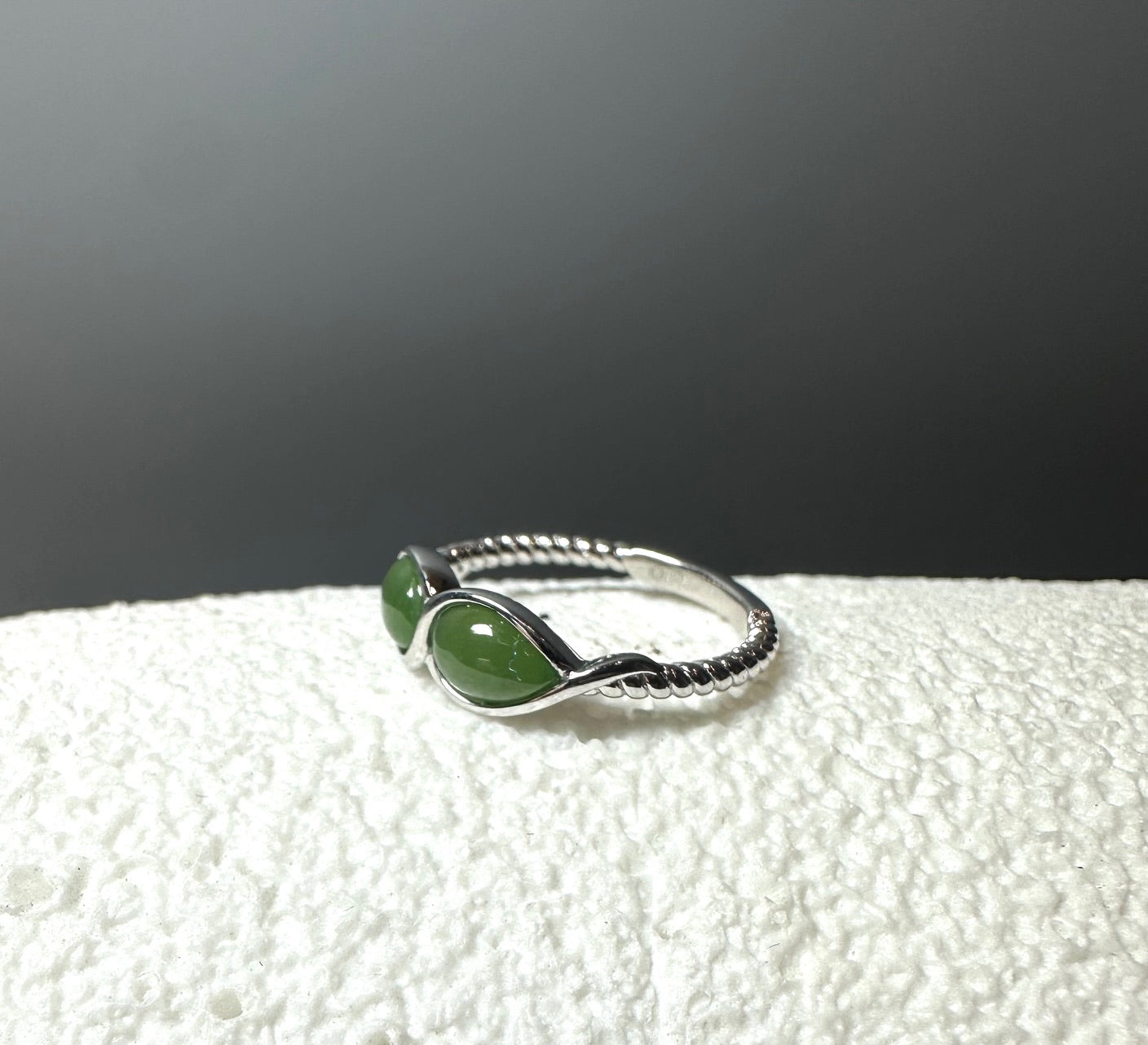 Sterling Silver Ring 2 Teardrop - SZ 7