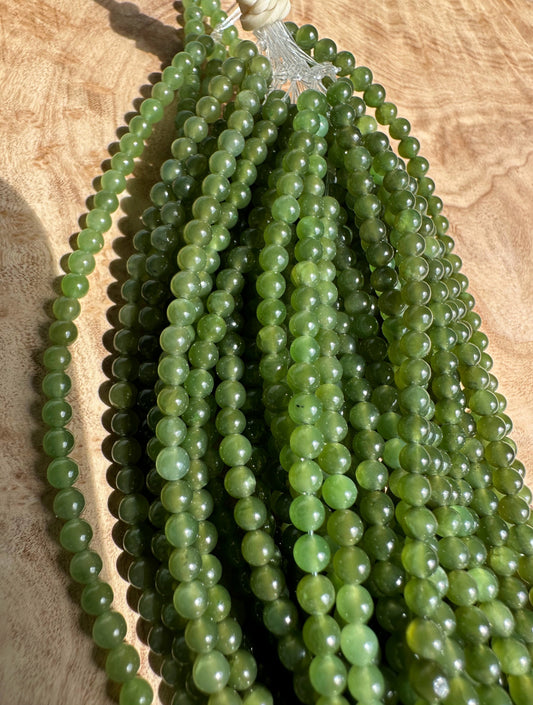 3.5mm Unstrung Nephrite Jade Beads, 16"