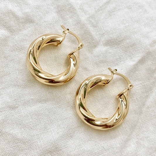 Gold Twist Hoops