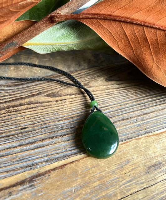 Jade Teardrop Pendant, 23x32mm