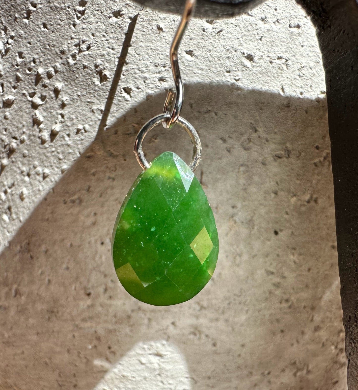 Faceted Canadian Jade Earrings, 10x14mm