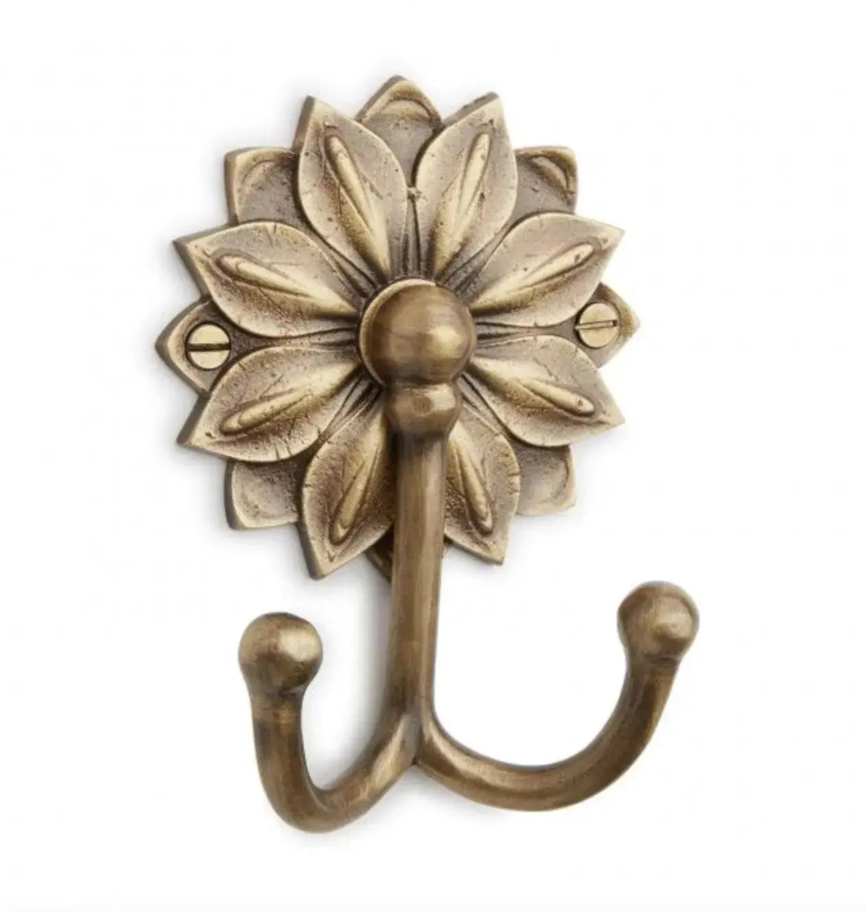 Mid Century Modern Flower Brass Hook