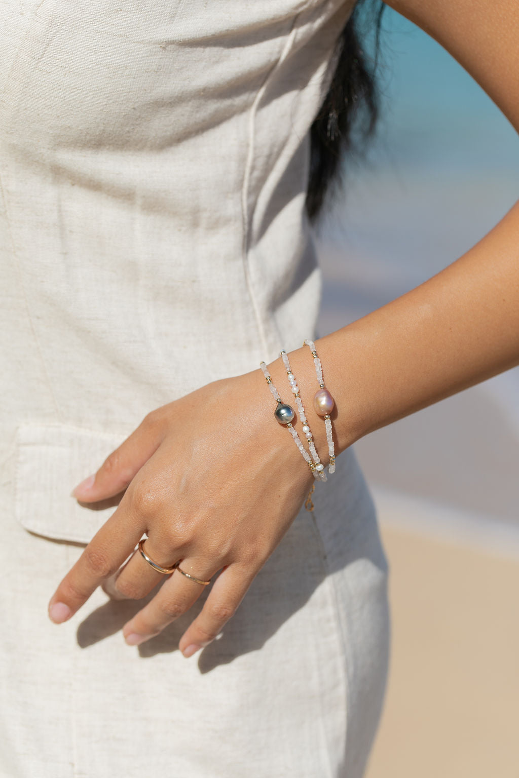 Gemstone and Pearl Bracelet - Ke'ala