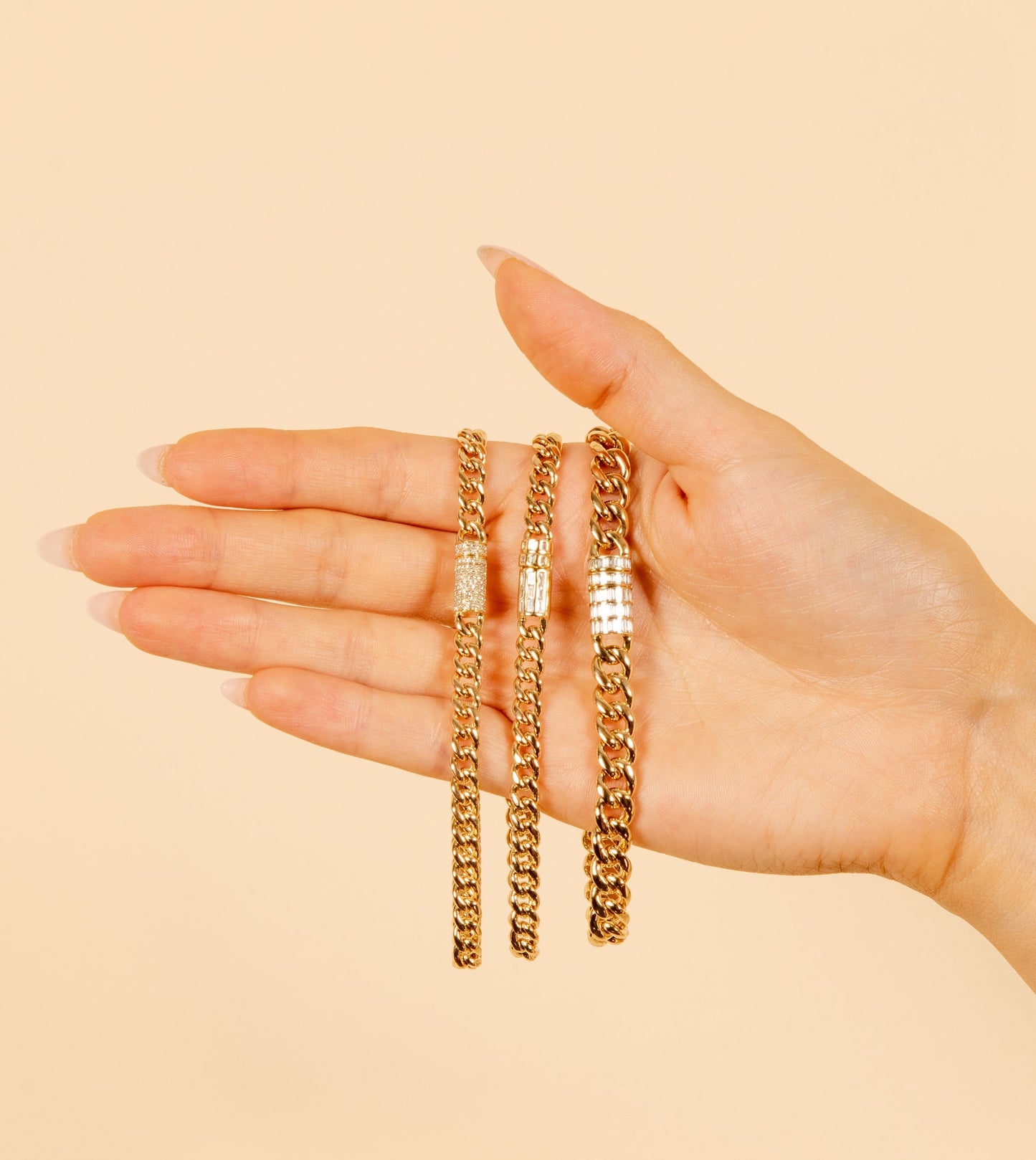 Diamond Baguette Cuban Chain Bracelet