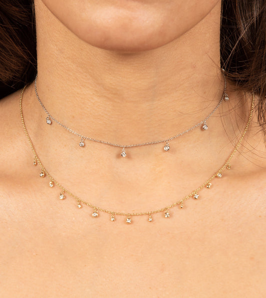 Diamond Round Dangle Necklace