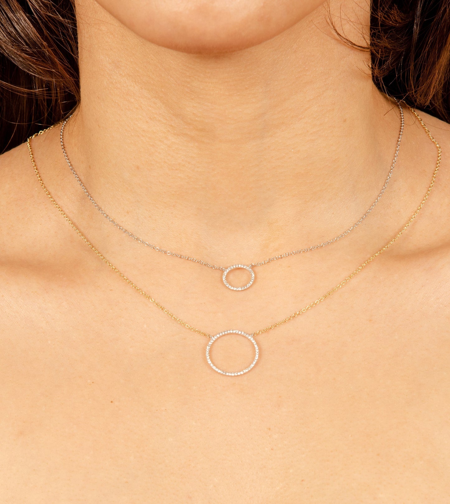 Diamond Open Circle Necklace