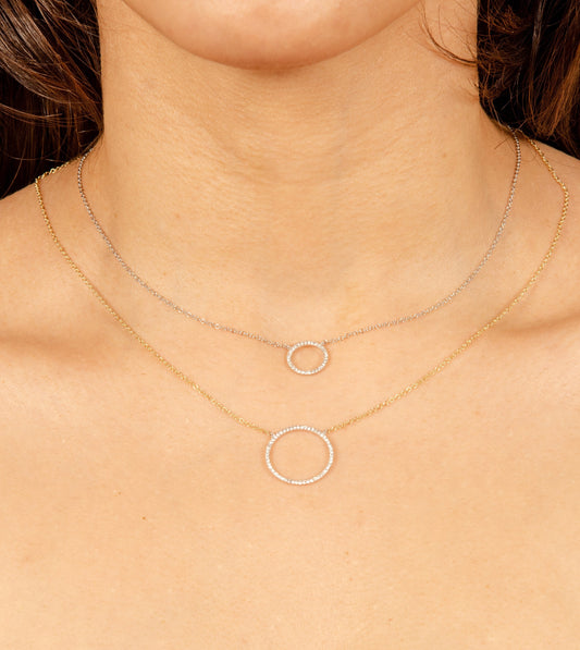 Diamond Open Circle Necklace