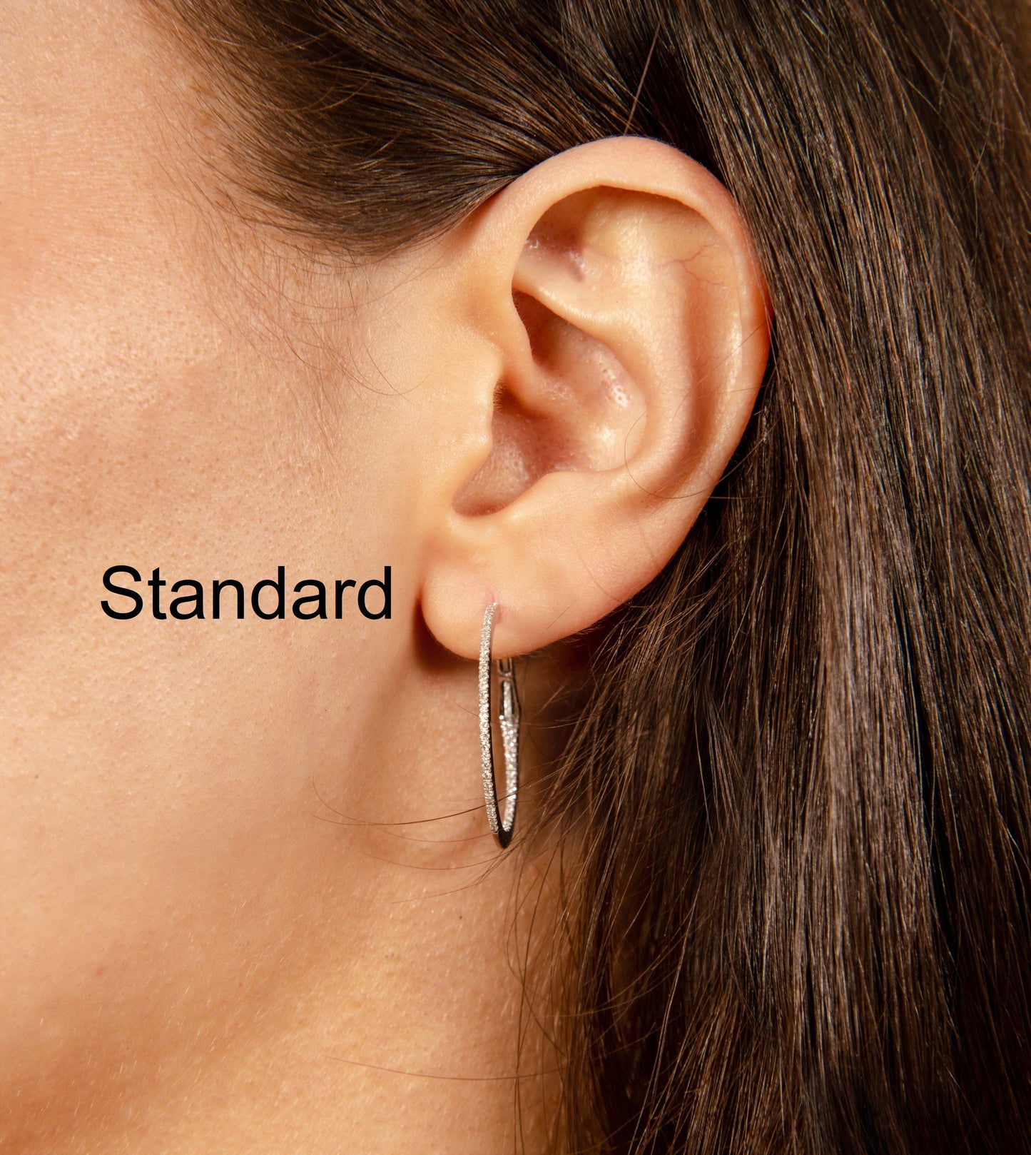 Diamond Slim Hoop Earring