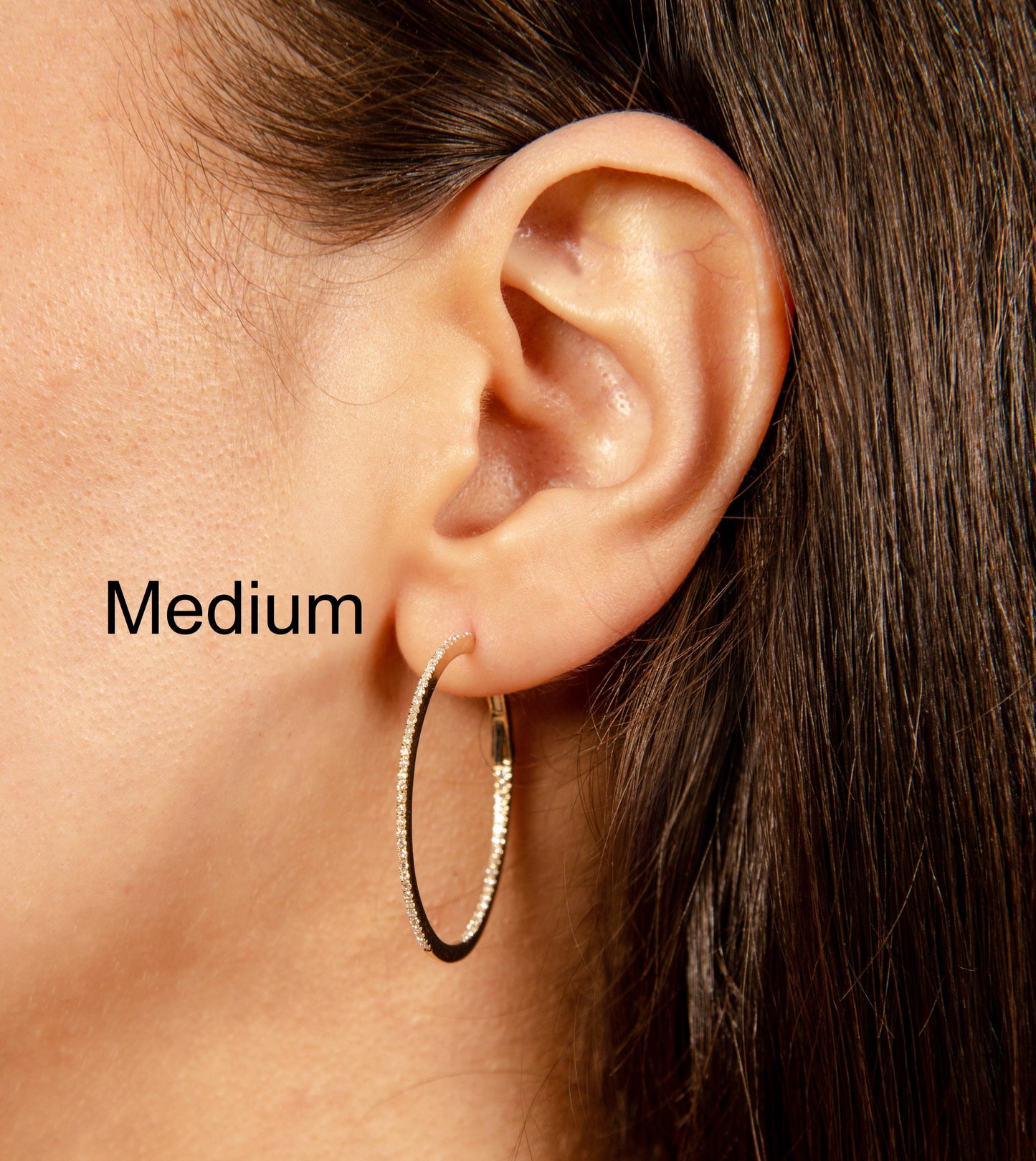 Diamond Slim Hoop Earring