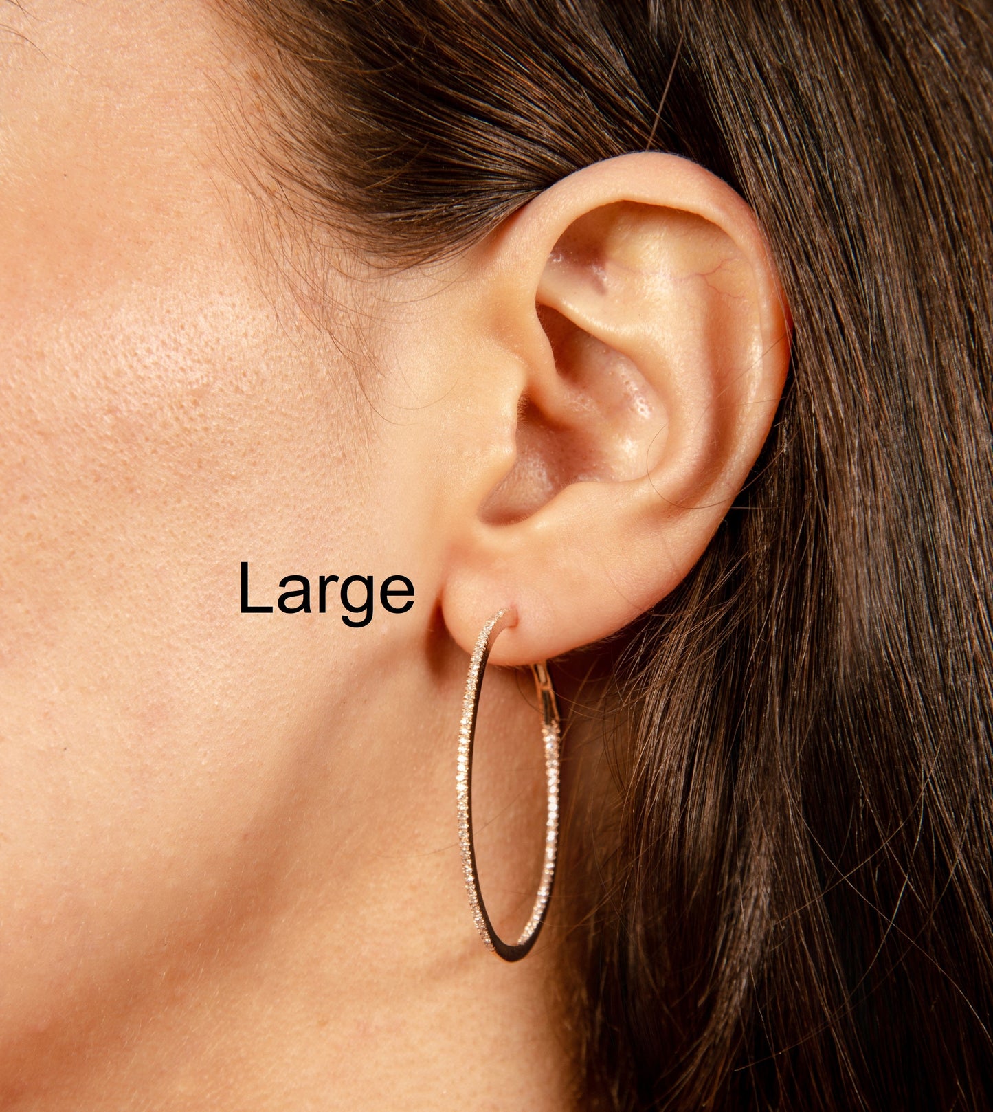 Diamond Slim Hoop Earring