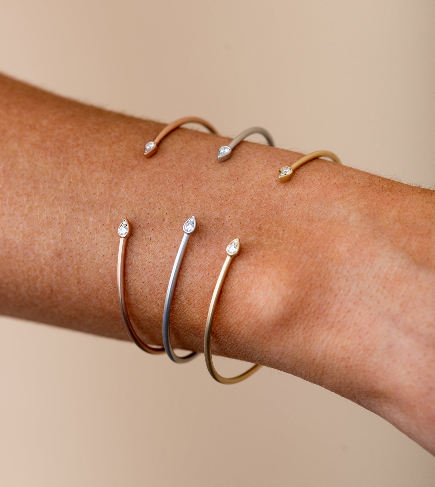 Diamond Pear Shape Flexible Bangle