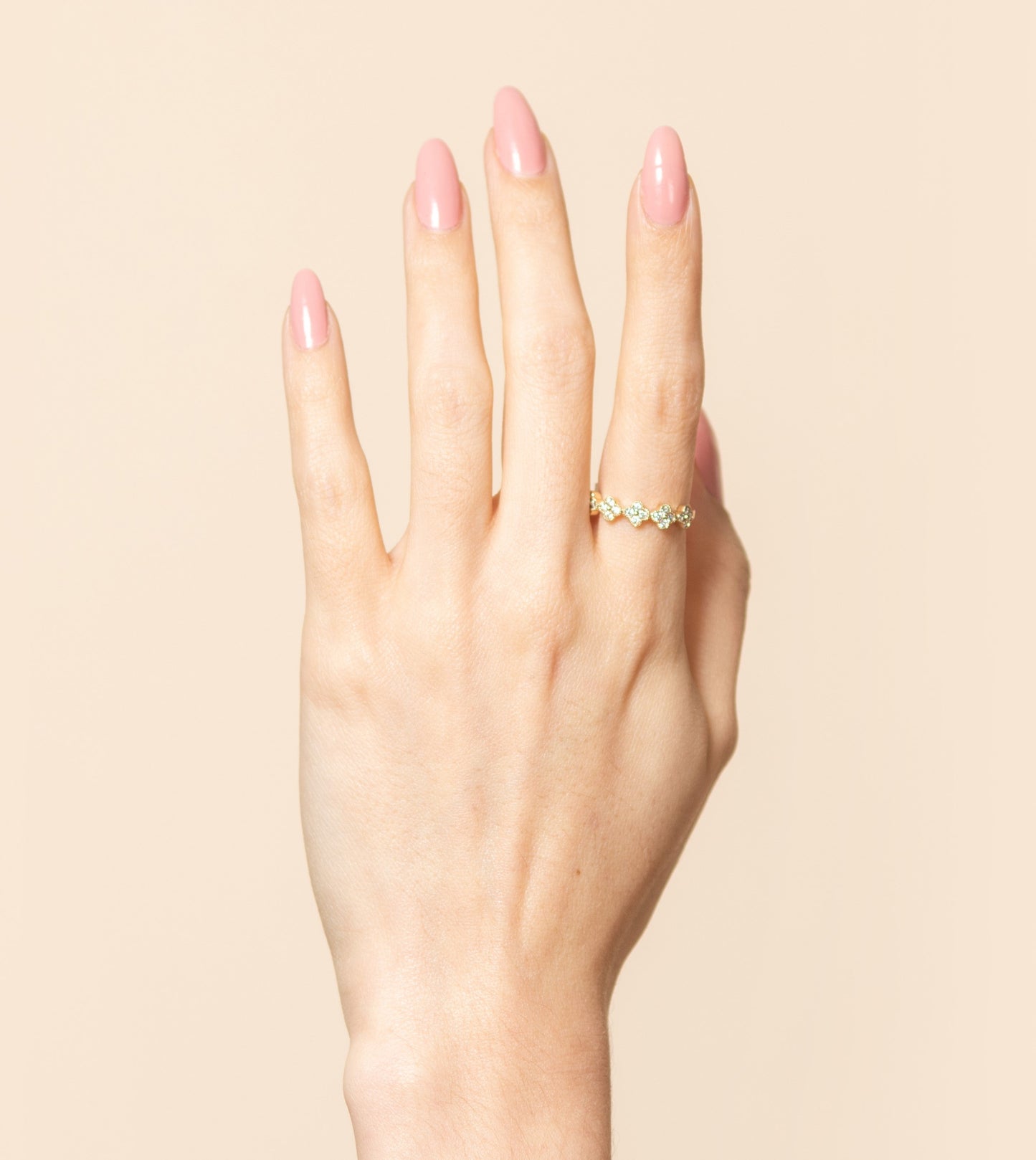 Diamond Clover Stackable Band