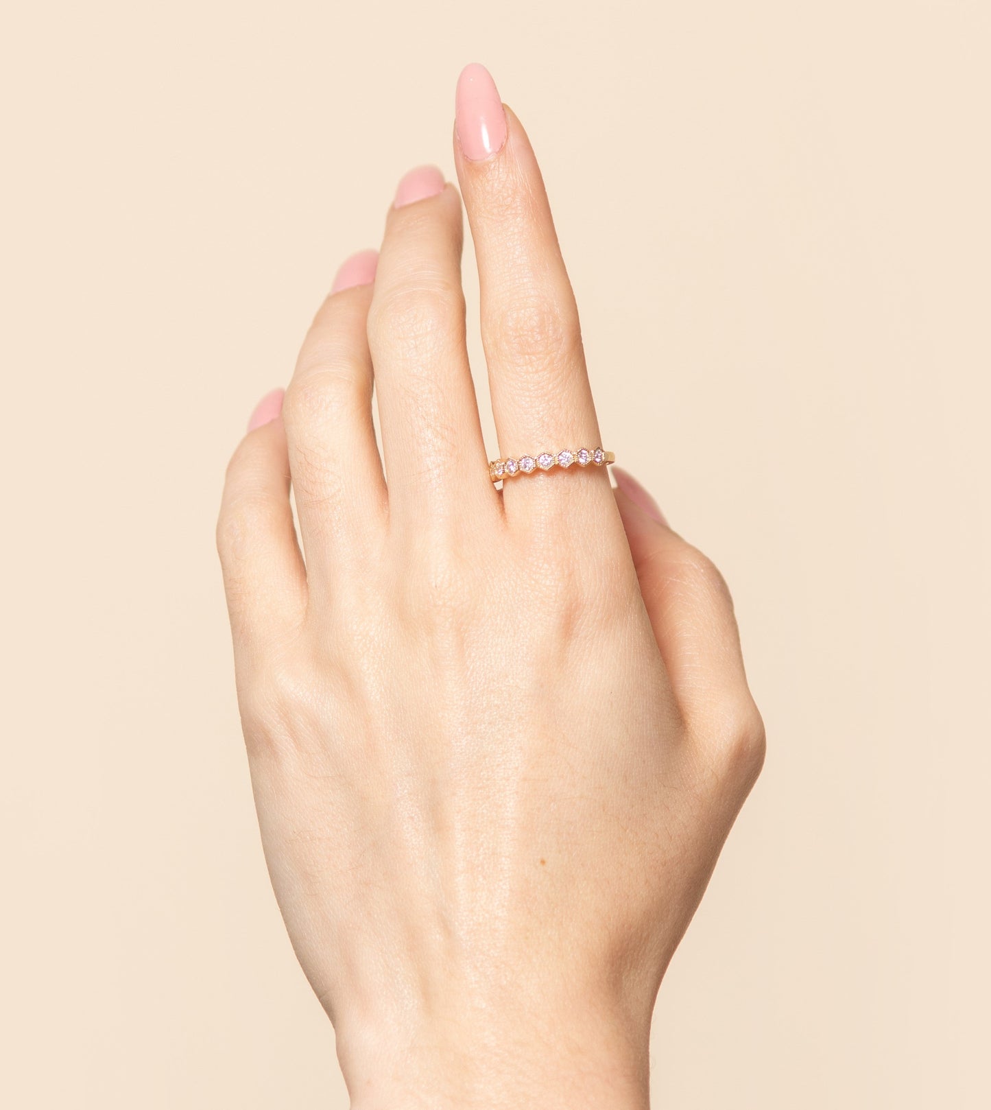 Diamond Hexagon Set Band