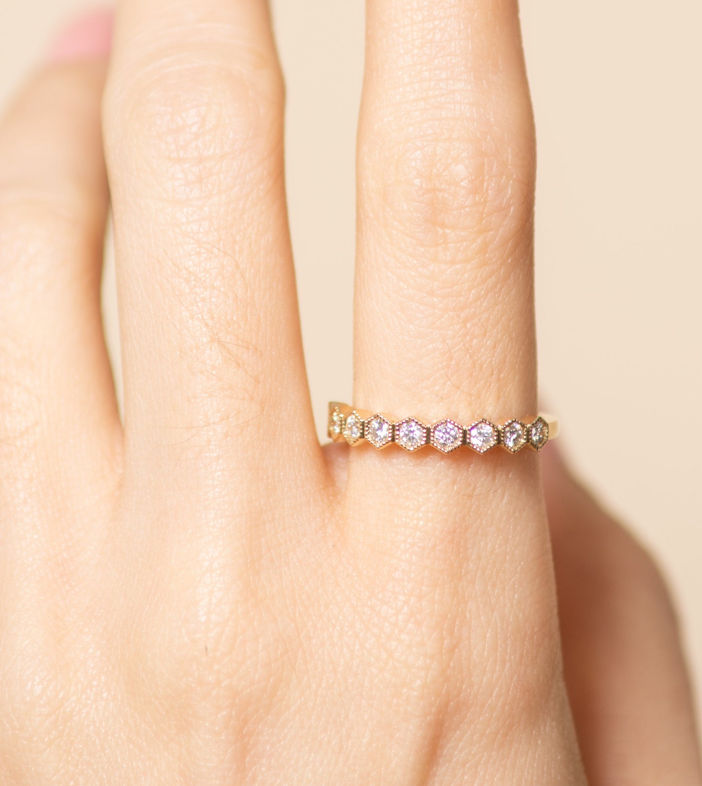 Diamond Hexagon Set Band