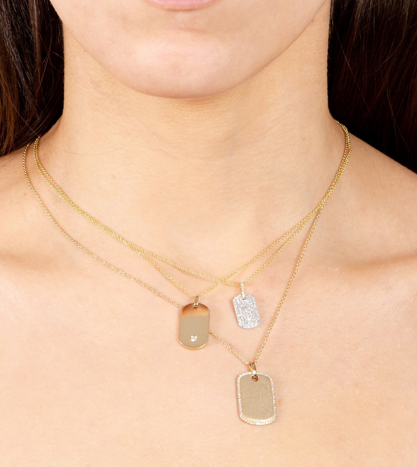 Diamond Dog Tag Necklace