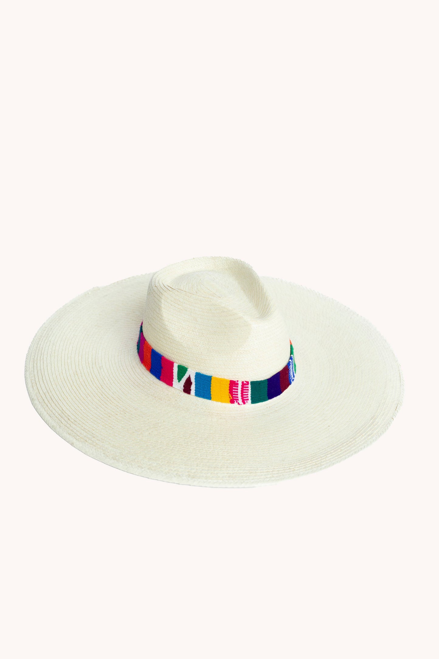 Wide Brim White Palm Leaf Straw Hat