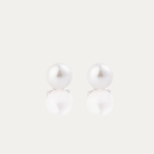 Large Charlotte Pearl Stud Earrings