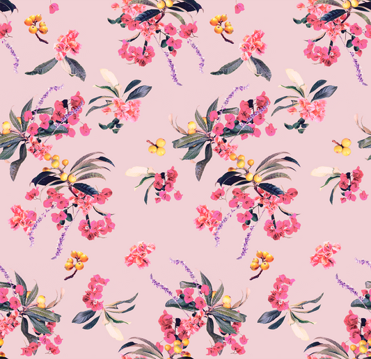 Floral Loquat Wallpaper, pink
