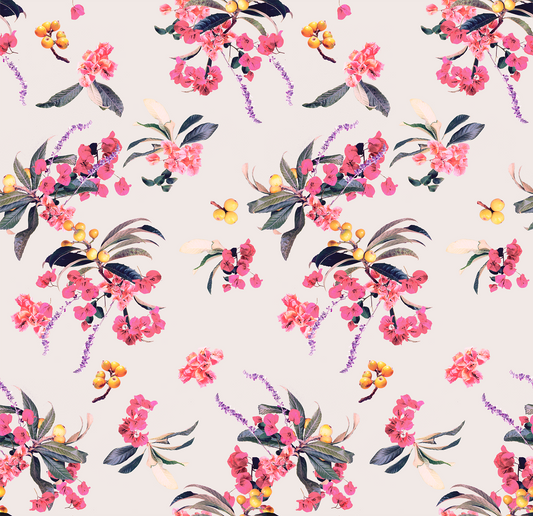 Floral Loquat Wallpaper, off-white
