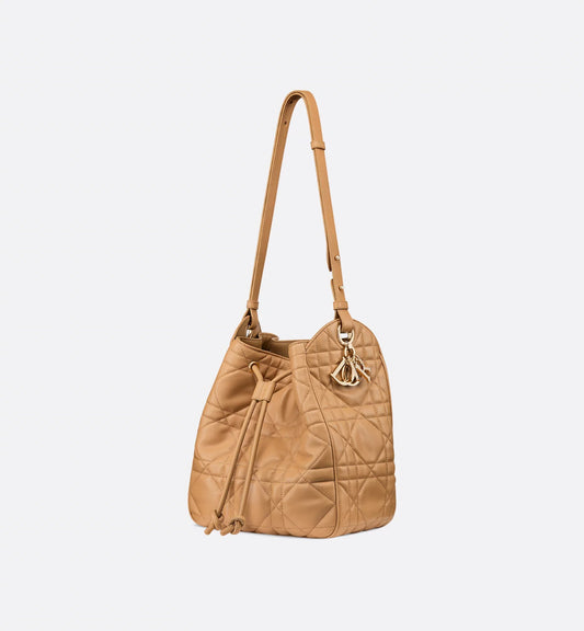 Medium D-Motion Bag Light Gold-Tone Macrocannage Lambskin