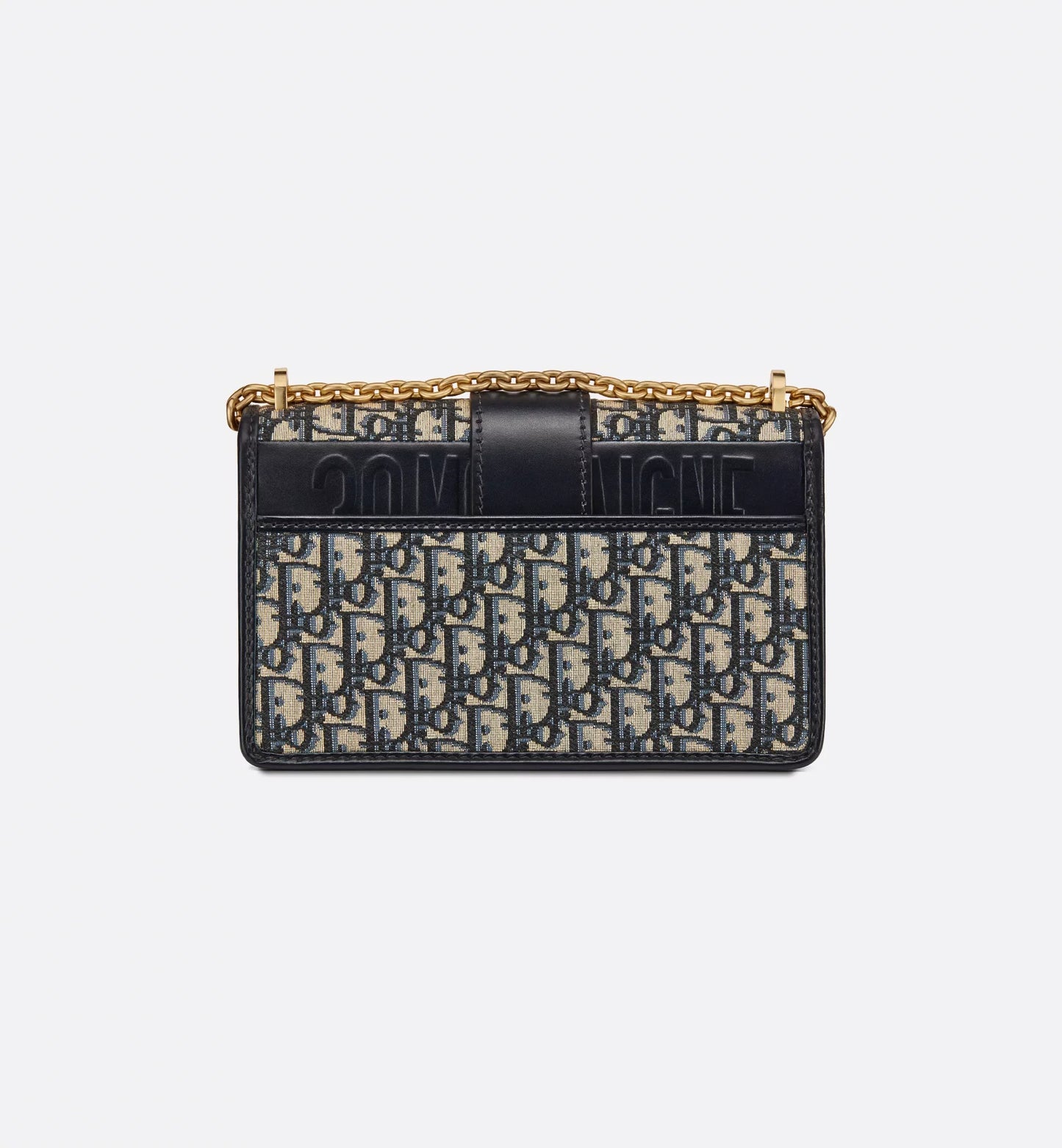 30 Montaigne Chain Bag Blue Dior Oblique Jacquard