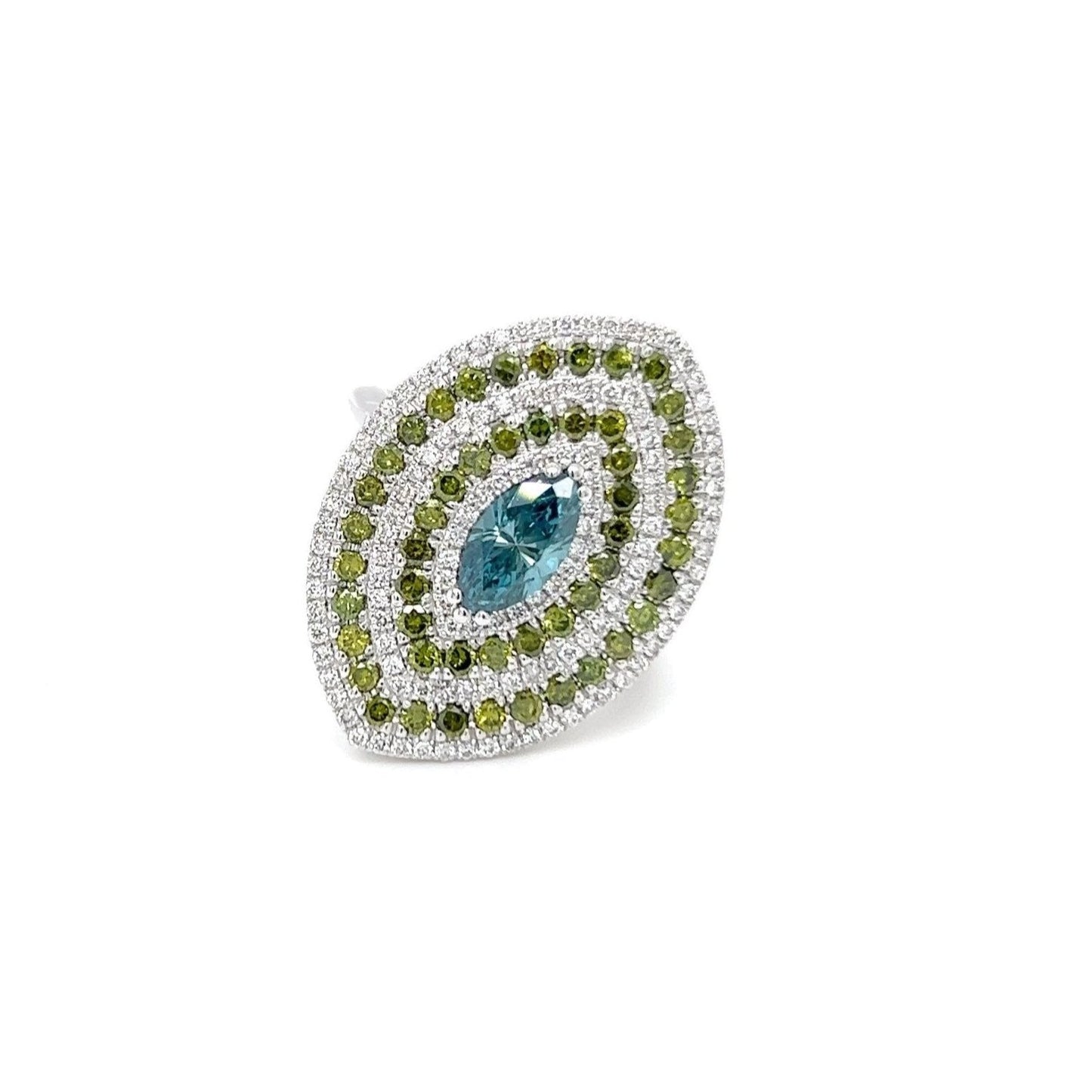 Marquis Blue Diamond Ring