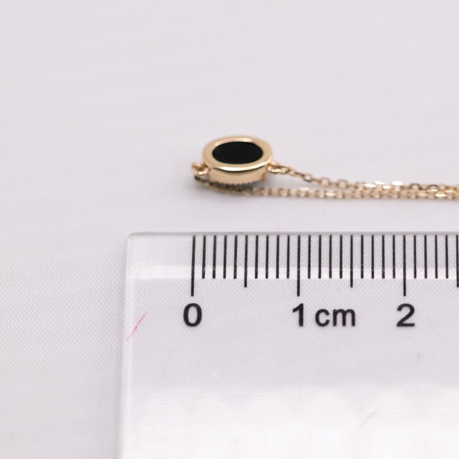 Minimalist Oval Shaped Triplet Opal Necklace 18K Yellow Gold