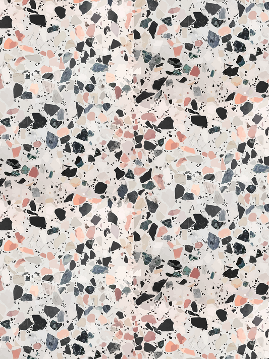 Mojave Terrazzo Wallpaper, mauve and gray