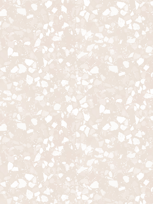 Mojave Terrazzo Wallpaper, neutral and white