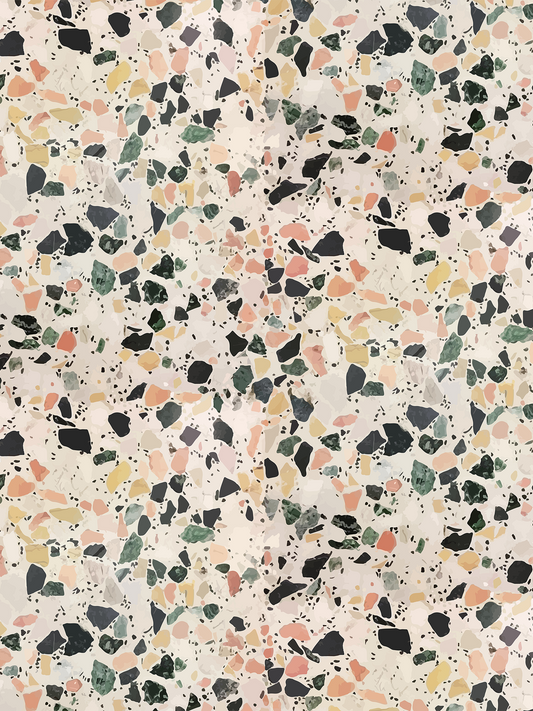 Mojave Terrazzo Wallpaper, peach & yellow