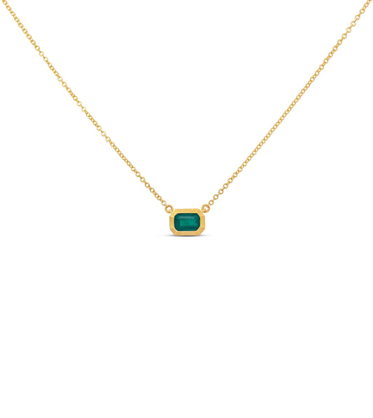 Emerald Bezel Necklace