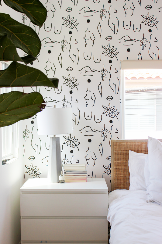 Neutral Nudes Wallpaper, white and black