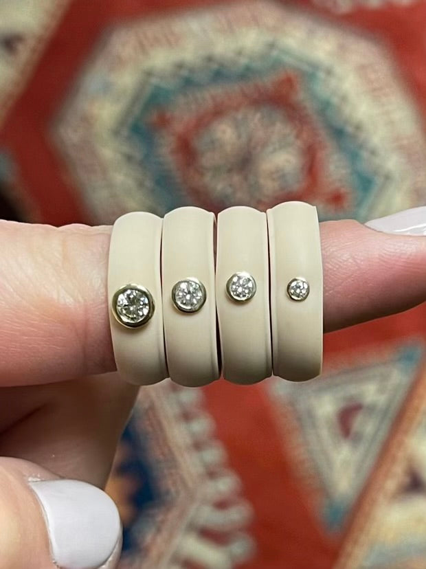 White Diamond Silicone Ring