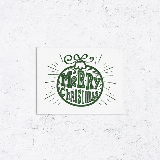 Merry Christmas Letterpress Ornament Cards Box Set of 10