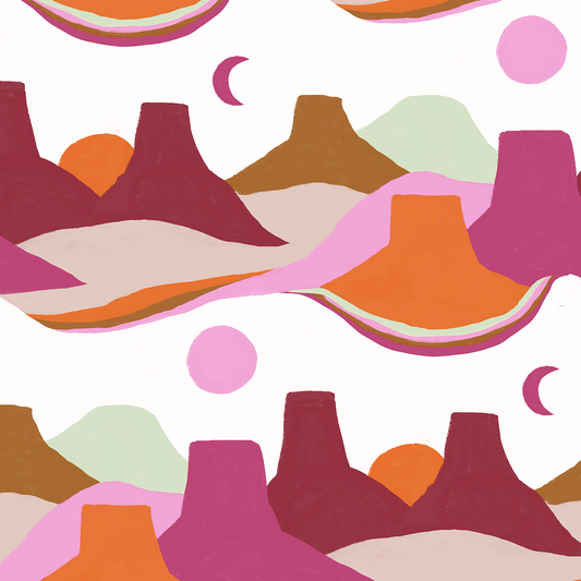 Painted Mesa Wallpaper, magenta