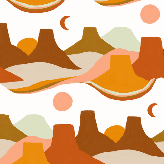 Painted Mesa Wallpaper, rust