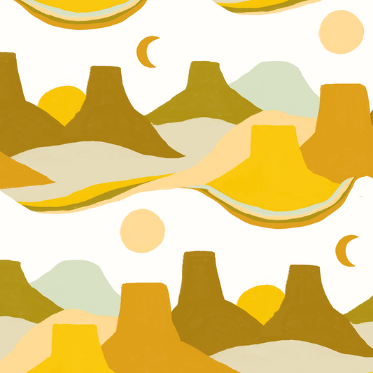 Painted Mesa Wallpaper, mustard