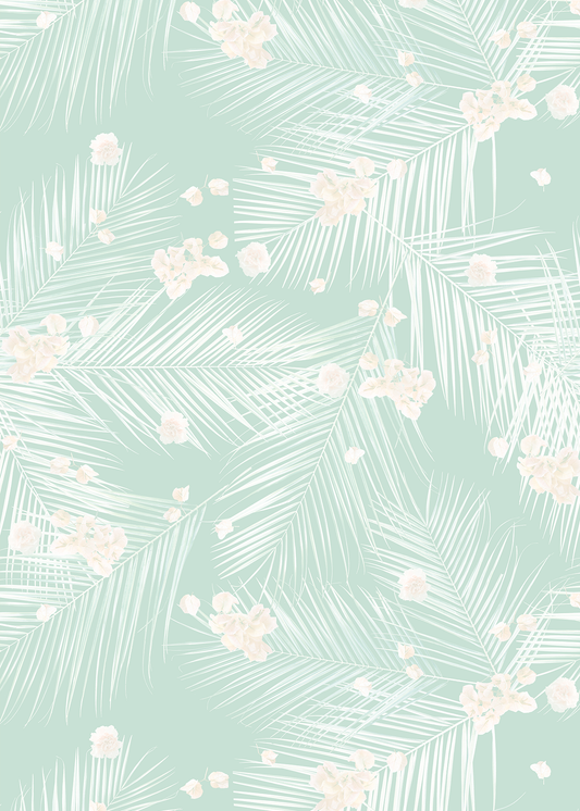 Palm Petal Wallpaper, mint