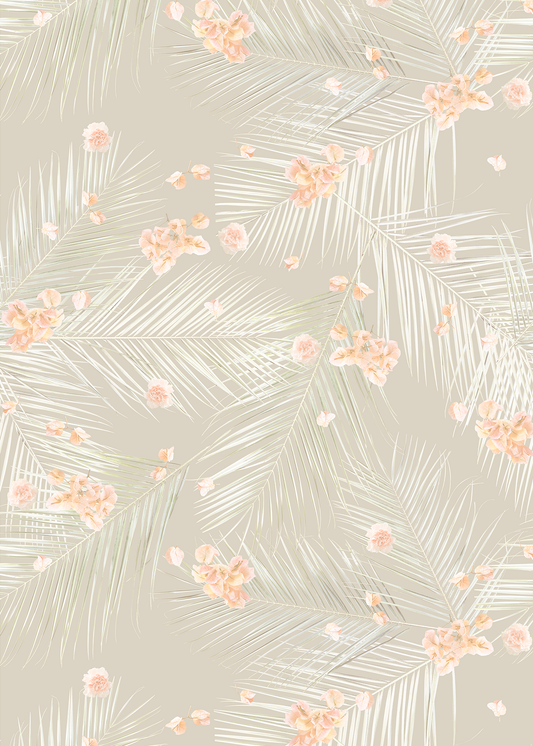 Palm Petal Wallpaper, tan