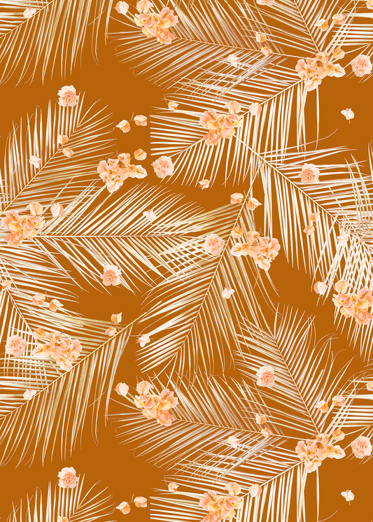 Palm Petal Wallpaper, rust